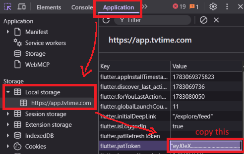 Where to find flutter.jwtToken in browser local storage